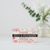 Roze Quilt Patchwork Handgemaakte Kleding Visitekaartje (Staand voorkant)