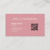 Roze Quilt Patchwork Handgemaakte Kleding Visitekaartje (Achterkant)