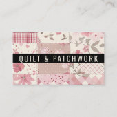 Roze Quilt Patchwork Handgemaakte Kleding Visitekaartje (Voorkant)