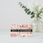 Roze Quilt Patchwork Handgemaakte Kleding Visitekaartje (Staand voorkant)
