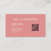 Roze Quilt Patchwork Handgemaakte Kleding Visitekaartje (Achterkant)