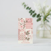 Roze Quilt Patchwork Handgemaakte Kleding Visitekaartje (Staand voorkant)