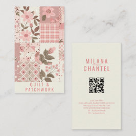 Roze Quilt Patchwork Handgemaakte Kleding  Visitekaartje