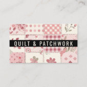 Roze Quilt Patchwork Handgemaakte Kleding Visitekaartje (Voorkant)