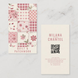 Roze Quilt Patchwork Handgemaakte Kleding  Visitekaartje