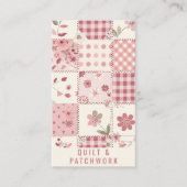 Roze Quilt Patchwork Handgemaakte Kleding Visitekaartje (Voorkant)