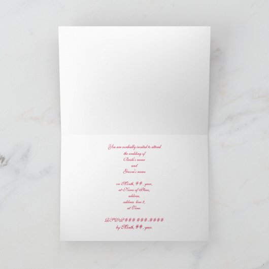 Roze Quilted CrissCross, bruiloft uitnodiging Kaar (Binnen)