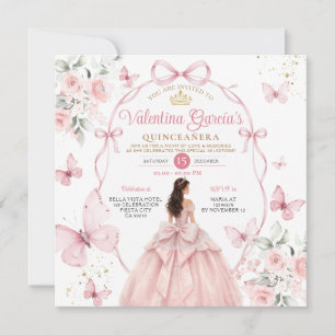 Roze Quinceañera 15 Jaar Vlinders Kaart