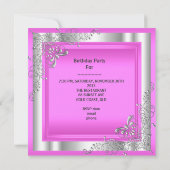 Roze Quinceanera 15 Silver Tiara Eiffel Tower Kaart (Achterkant)