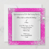 Roze Quinceanera 15e Elite Elegant Birthday Party Kaart (Achterkant)