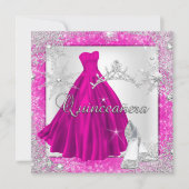 Roze Quinceanera 15e Elite Elegant Birthday Party Kaart (Voorkant)