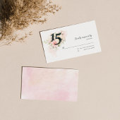 Roze Quinceanera 15e verjaardag Bloemen Informatiekaartje