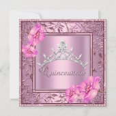 Roze Quinceanera 15e verjaardag Pink Tiara Kaart (Voorkant)