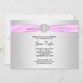 Roze Quinceanera 15e verjaardag Uitnodiging (Achterkant)