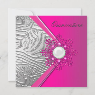 Roze Quinceanera 15e verjaardagsfeestje Kaart