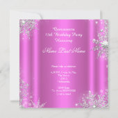 Roze Quinceanera 15e Zilver Tiara Birthday Party Kaart (Achterkant)