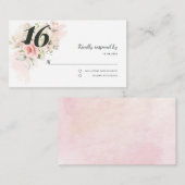 Roze Quinceanera 16e verjaardag Bloemen Informatiekaartje (Voorkant / Achterkant)