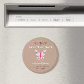 Roze Quinceañera Bewaar de Datum Magneet (Insitu (Vaatwasser))