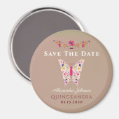 Roze Quinceañera Bewaar de Datum Magneet (Voorkant / Achterkant)