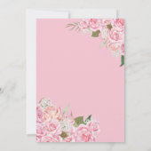 Roze Quinceanera Bloem Roos Quince Elegante Jurk I Kaart (Achterkant)