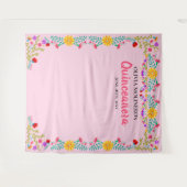 Roze Quinceanera-foto-achtergrond Mexicaans feest Wandkleed (Voorkant (horizontaal))