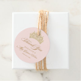 Roze Quinceanera Gold Tiara Bedankjes Labels