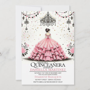 roze quinceañera meisje kaart