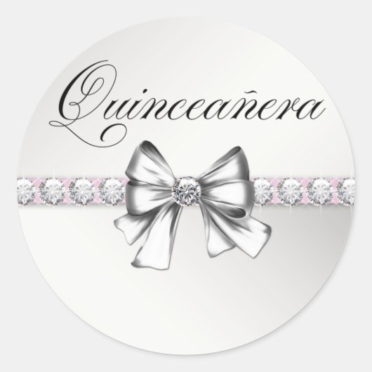 Roze Quinceanera Stickers (Voorkant)