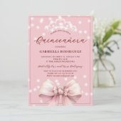 Roze Quinceanera tiara elegante 15e verjaardag Kaart (Staand voorkant)