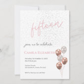 Roze Quinceañera uitnodiging (Voorkant)