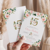 Roze Quinceañera Verjaardag Uitnodiging Blush Bloe