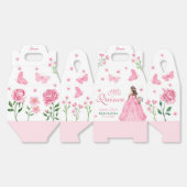 Roze Quinceañera Vlinder en Rozen Bloemen Bedankdoosjes (Ongevouwen)