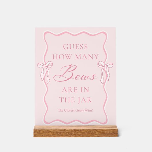 Roze raad eens hoeveel bogen acryl bord (Voorkant)