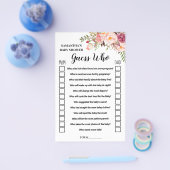 Roze Raad wie baby shower tweetalige spelkaart Flyer (Enkel)