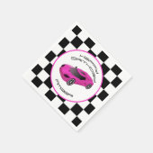 Roze raaigar | Aangepaste geboortedag Servet (Hoek)