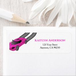 Roze raaigar | Kinder retouradres Etiket