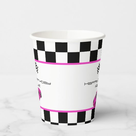 Roze raaigar | Kinderen van Birthday Papieren Bekers (Links)