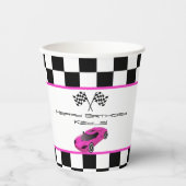 Roze raaigar | Kinderen van Birthday Papieren Bekers (Voorkant)