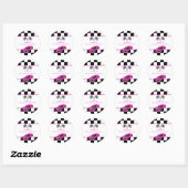 Roze raaigar | Kinderen van Birthday Party Favor Ronde Sticker (Vel)