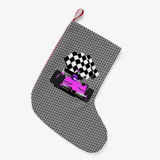 Roze raaigar kleine kerstsok (Voorkant (Hangend))