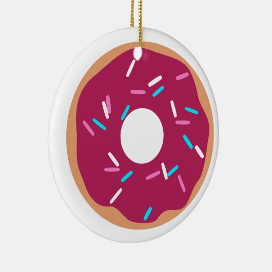 Roze raasbessen donut keramisch ornament (Rechts)