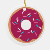 Roze raasbessen donut keramisch ornament (Voorkant)