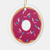 Roze raasbessen donut keramisch ornament (Links)