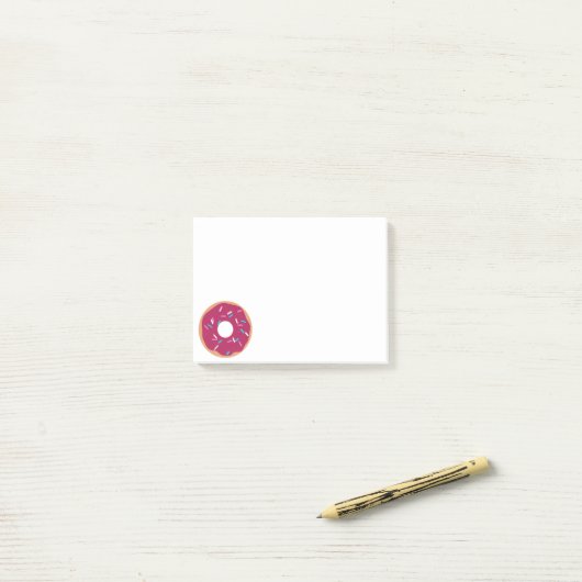 Roze raasbessen donut post-it® notes (Op bureau)