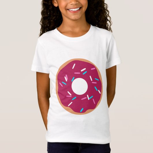 Roze raasbessen donut t-shirt (Voorkant)