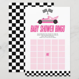 Roze Race Auto Bingo Baby shower Spel