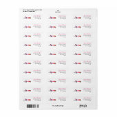 Roze Race Auto Return-adres Etiket (Full Sheet)