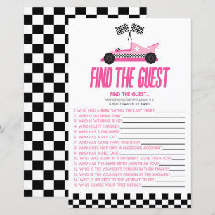 Roze Race Auto Vind het Gast Baby shower spel