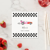 Roze  Race Car Baby shower Servet (Insitu)