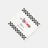Roze  Race Car Baby shower Servet (Hoek)